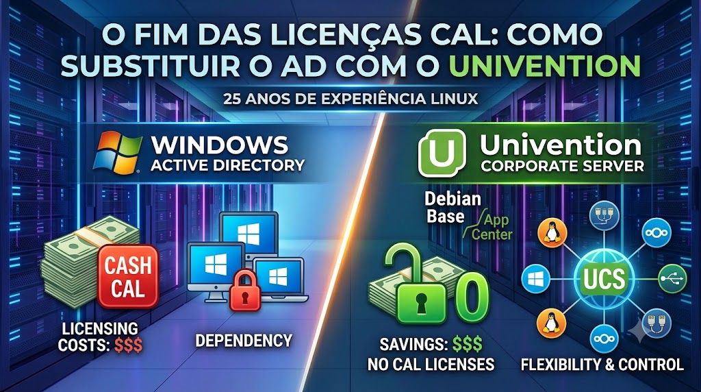 O Fim das Licenças CAL: Como o Univention Corporate Server e anos de experiência podem substituir o Microsoft Windows AD