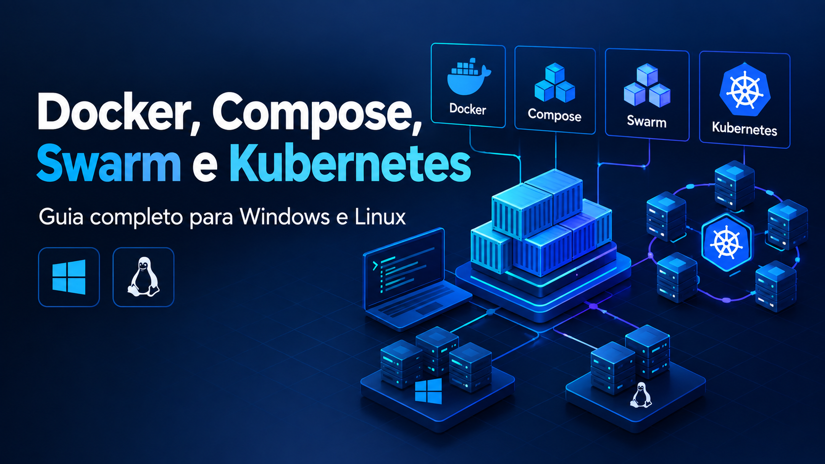 Docker, Docker Compose, Docker Swarm e Kubernetes: guia completo para Windows e Linux